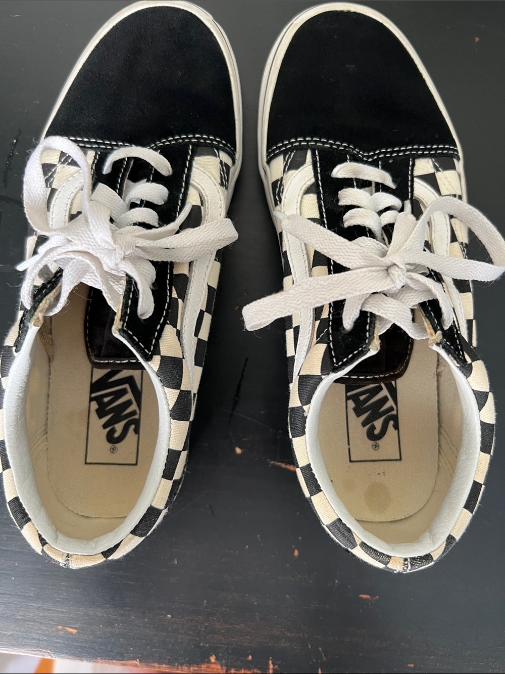 Vans Black & White Checkerboard Low-Top suede Sneakers size 7.5 - Picture 10 of 10